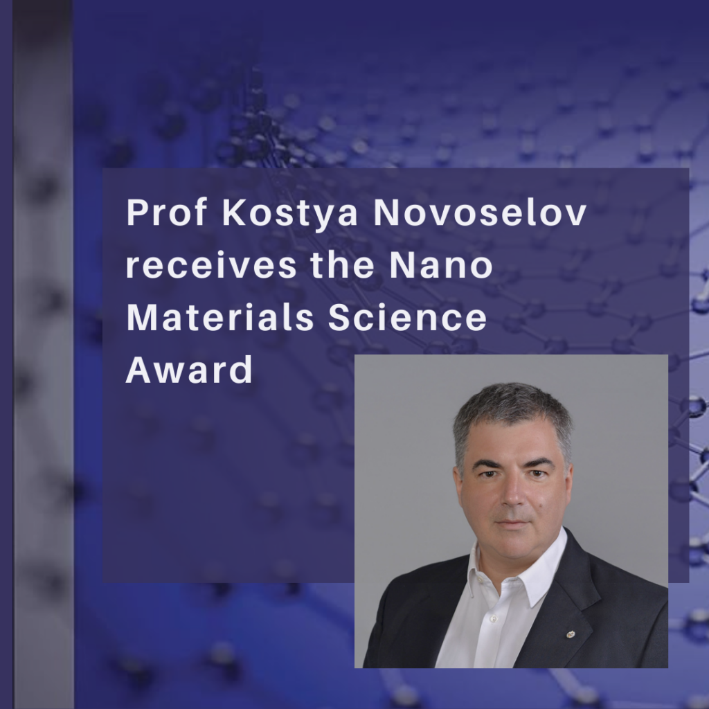 Prof Kostya Novoselov receives the Nano Materials Science Award