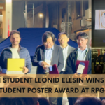 Leonid Elesin (second from left) receiving the 2.5DM Student Poster Award at RPGR 2025.