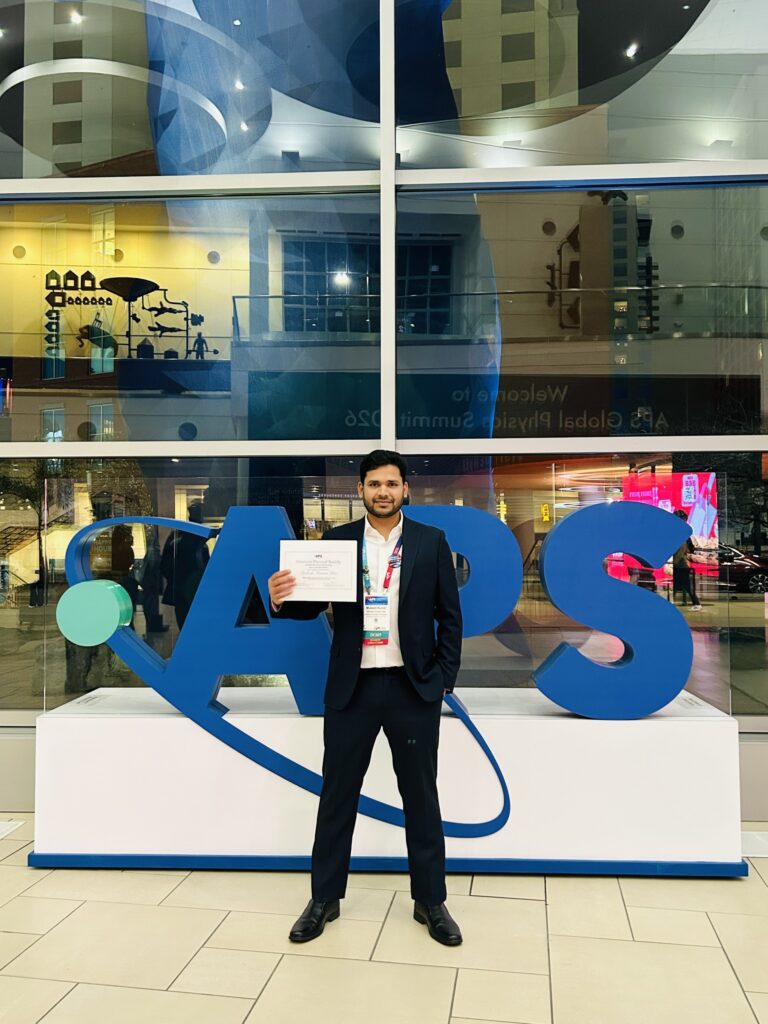 I-FIM PhD Student Mukesh Kumar Das receives the APS Forum on International Physics Distinguished Student Award 2026